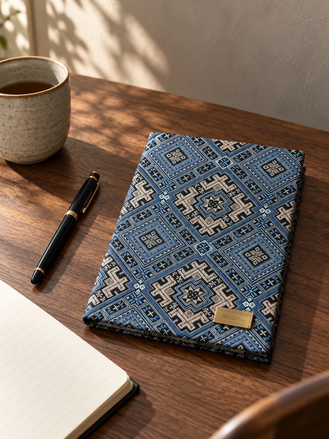Indigo Brocade Notebook in context