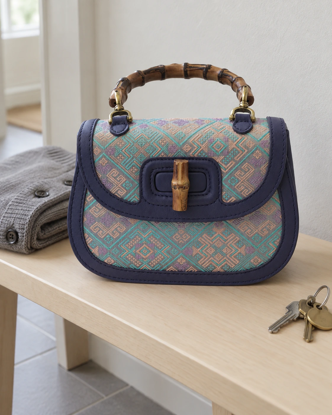 Bamboo Handle Satchel in context